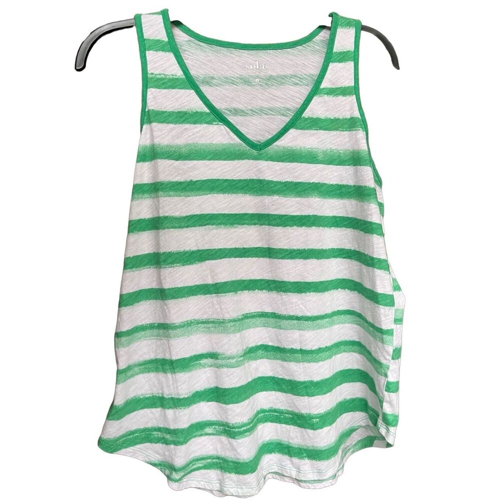 Soho New York Tank Top with Green Stripes - sz Med St Patricks Day